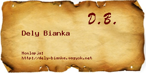 Dely Bianka névjegykártya